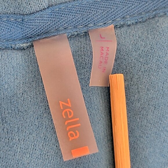 Zella Ladies Bright Azure Blue Fleece Hoody Size L Pockets - Picture 5 of 11